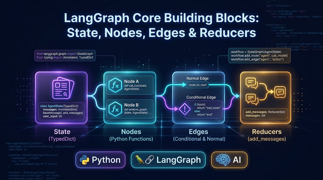 LangGraph Core Building Blocks: State, Nodes, Edges, and Reducers